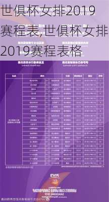 世俱杯女排2019赛程表,世俱杯女排2019赛程表格