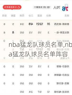 nba猛龙队球员名单,nba猛龙队球员名单阵容