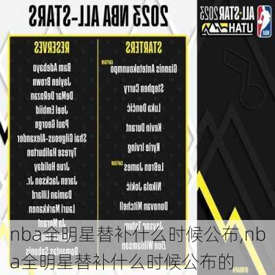 nba全明星替补什么时候公布,nba全明星替补什么时候公布的