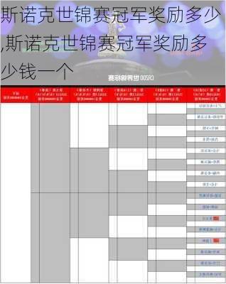 斯诺克世锦赛冠军奖励多少,斯诺克世锦赛冠军奖励多少钱一个