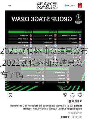 2022欧联杯抽签结果公布,2022欧联杯抽签结果公布了吗