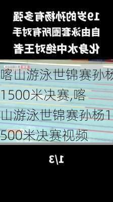 喀山游泳世锦赛孙杨1500米决赛,喀山游泳世锦赛孙杨1500米决赛视频